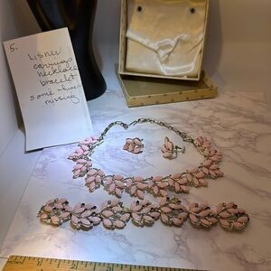 “Lisner” Earrings,Bracelet (7”),Necklace (8”w/ 3”extenders)some stones missing